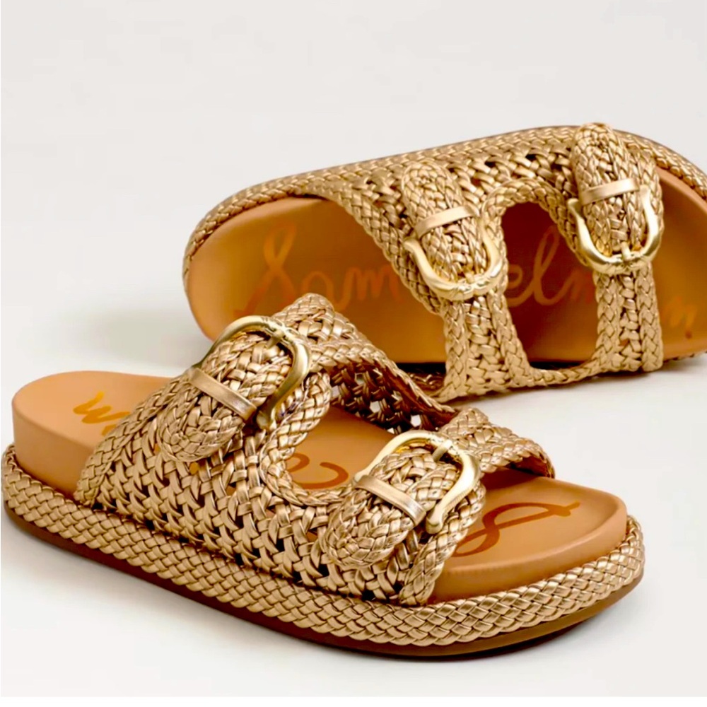 Sam Edelman Reid Gold Woven Sandals